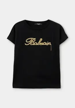 Balmain: Чёрная футболка 