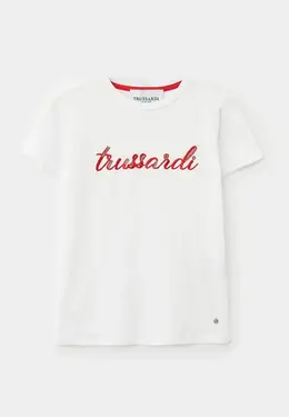 Trussardi Junior: Белая футболка 