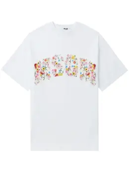 MSGM: Футболка с растительным принтом 