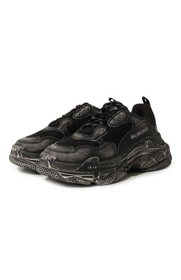 Balenciaga: Чёрные кроссовки Triple S