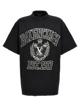 Balenciaga: Хлопковая футболка College