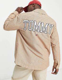 Tommy Hilfiger: Бежевая рубашка  Tommy Jeans