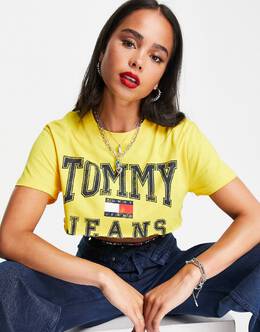 Tommy Hilfiger: Жёлтая футболка  Tommy Jeans