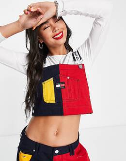 Tommy Hilfiger: Чёрный топ  Tommy Jeans