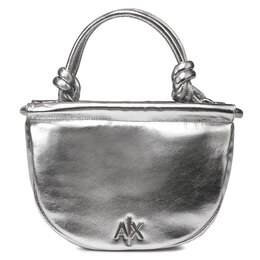 Armani Exchange: Серебристая сумка 