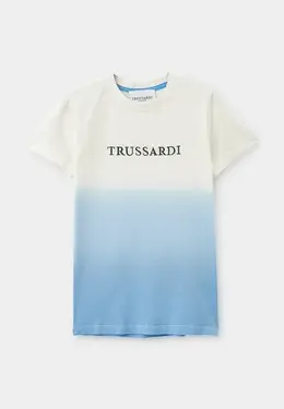 Trussardi Junior: Голубая футболка 