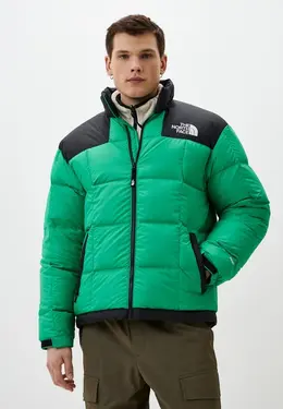 The North Face: Зелёный пуховик 