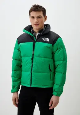 The North Face: Зелёный пуховик 