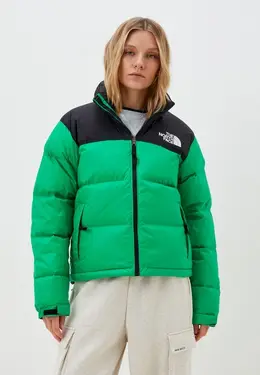 The North Face: Зелёный пуховик 