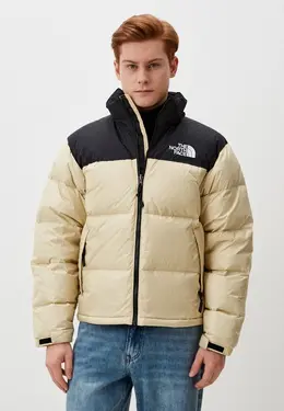 The North Face: Бежевый пуховик 