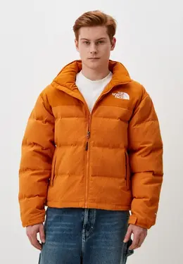 The North Face: Оранжевый пуховик 