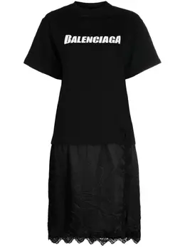 Balenciaga: Платье с принтом