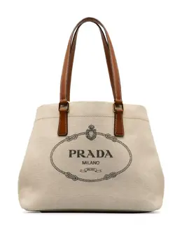 Prada Pre-Owned: Коричневая сумка-шоппер