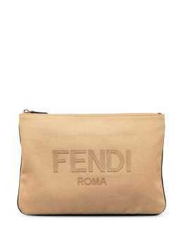 Fendi Pre-Owned: Бежевый клатч