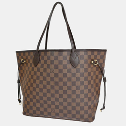 Louis Vuitton: Коричневая сумка-шоппер Neverfull MM