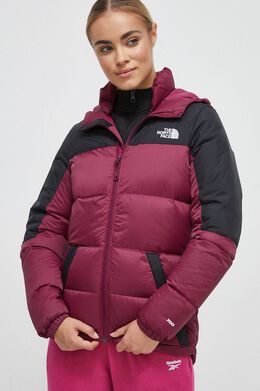 The North Face: Бордовый пуховик 