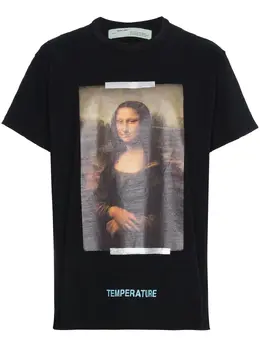 Off-White: Хлопковая футболка  Mona Lisa