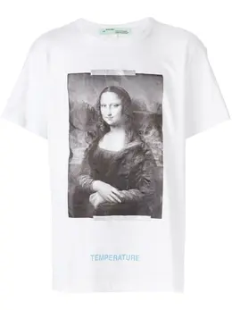 Off-White: Хлопковая футболка  Mona Lisa