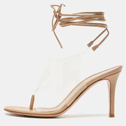 Gianvito Rossi: Бежевые сандалии  Plexi