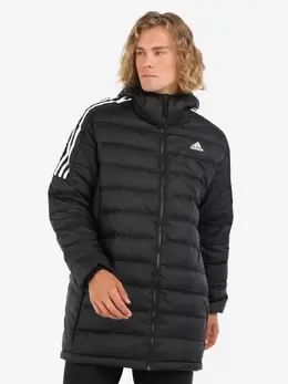 Adidas: Чёрный пуховик Essentials