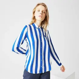 LACOSTE: Рубашка в полоску 