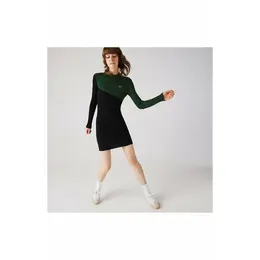 LACOSTE: Зелёное платье 