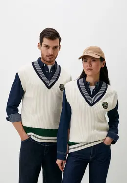 Lacoste: Бежевый жилет 