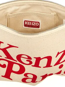 Kenzo: Бежевый клатч 