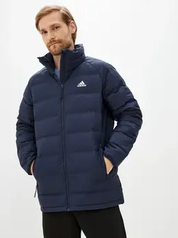 Adidas: Синий пуховик 