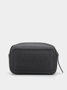 Armani Exchange: Чёрная поясная сумка 