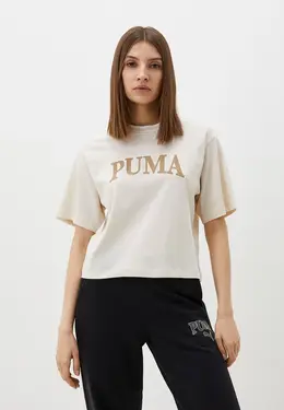 PUMA: Бежевая футболка 