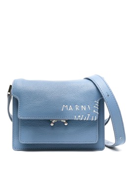 Marni: Голубая сумка через плечо  Mini Trunk