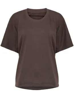 Pleats Please Issey Miyake: Коричневая футболка 