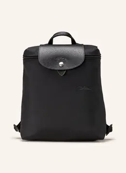 Longchamp: Зелёный рюкзак  Le Pliage Green