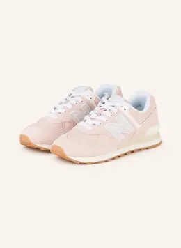 New Balance: Белые кроссовки  574