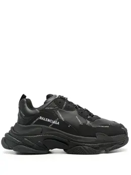 Balenciaga: Чёрные кроссовки  Triple S