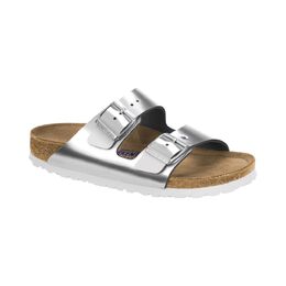 Birkenstock: Серебристые сабо  Arizona