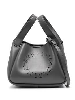 Stella McCartney: Серебристая сумка  Stella Logo