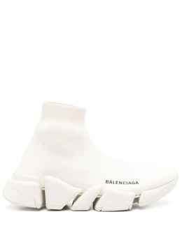 Balenciaga: Белые кроссовки Speed.2