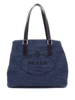 Prada Pre-Owned: Голубая сумка-шоппер