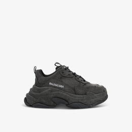 Balenciaga: Чёрные кроссовки  Triple S