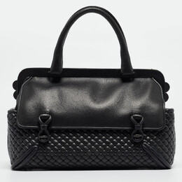 Bottega Veneta: Чёрная сумка  Intrecciato