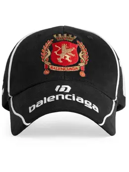 Balenciaga: Чёрная кепка Soccer