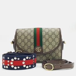 Gucci: Бежевая сумка  Ophidia