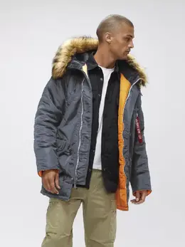 Alpha Industries: Серебристый пуховик 