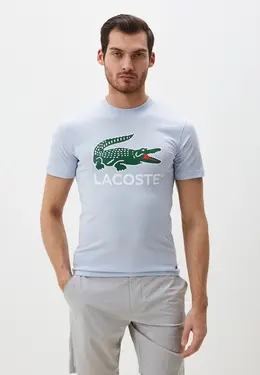 Lacoste: Голубая футболка 