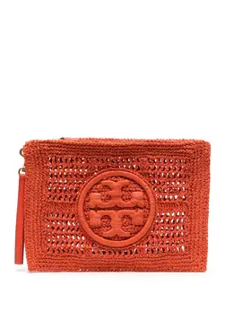 Tory Burch: Красный клатч Double T