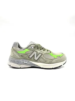 New Balance: Зелёные кроссовки  990