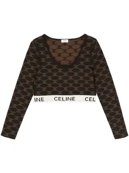 Céline Pre-Owned: Коричневый топ 