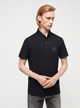 Armani Exchange: Тёмное поло 